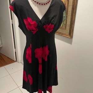 Jones New York Fit & Flare Red Flower Dress 10